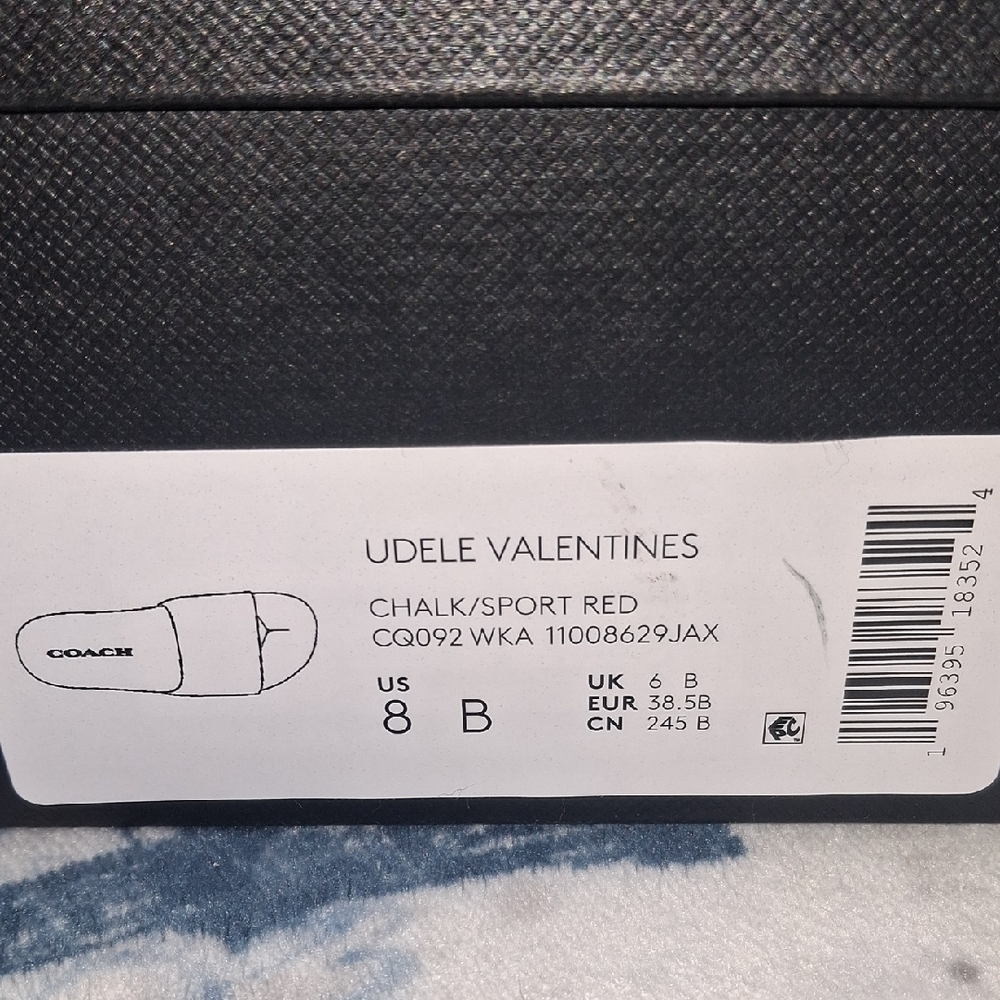 Coach Red and White Heart Slides - Picture 9 of 9